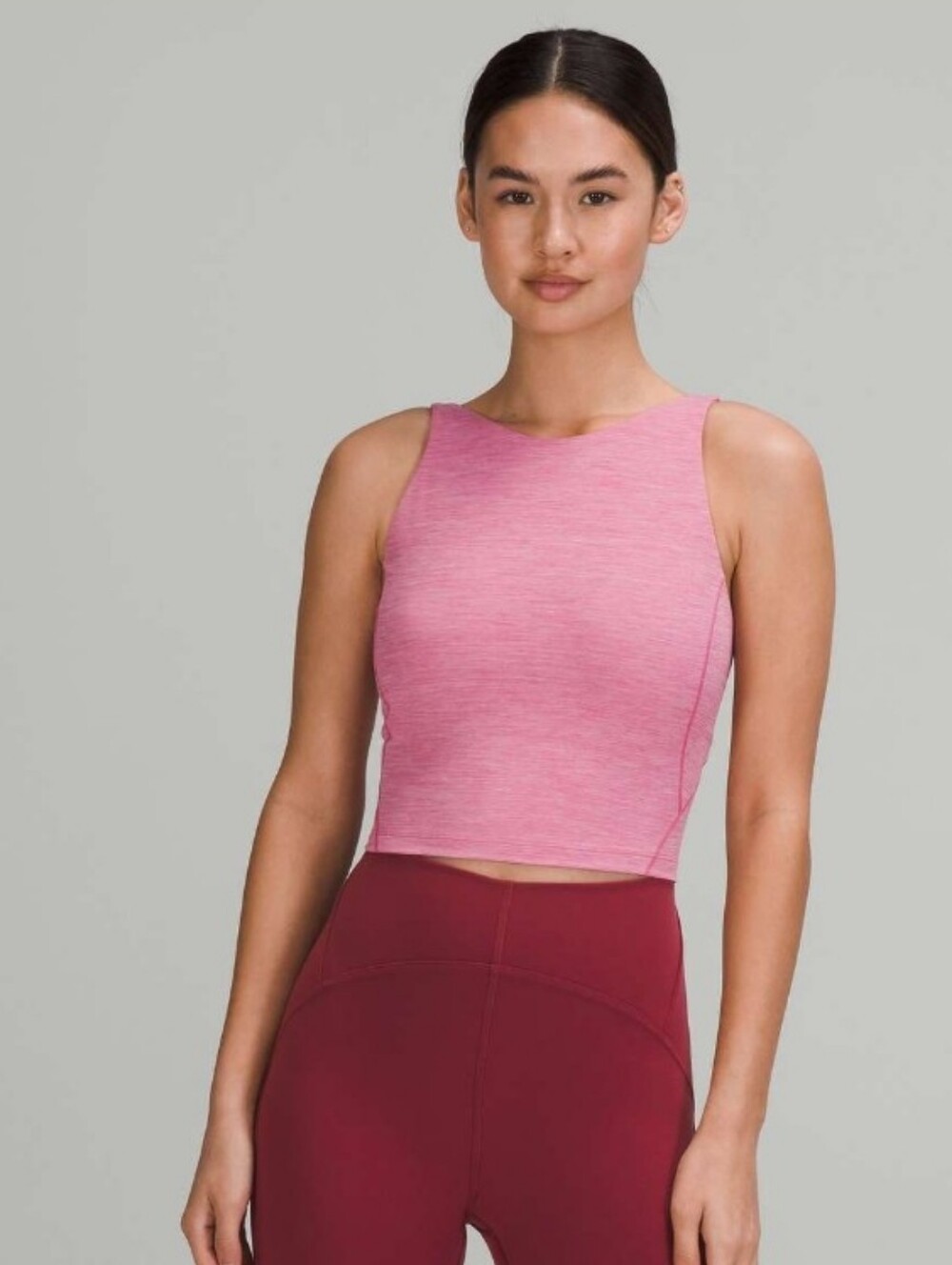 Lululemon Align High Neck Tank Top size 2 Heathered Pink Blossom